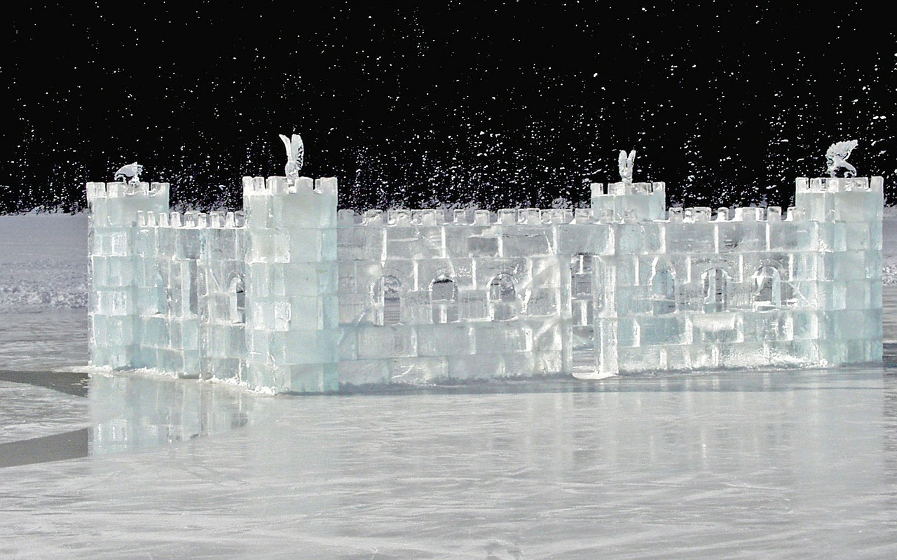 ice castle frozen lake louise free photo
