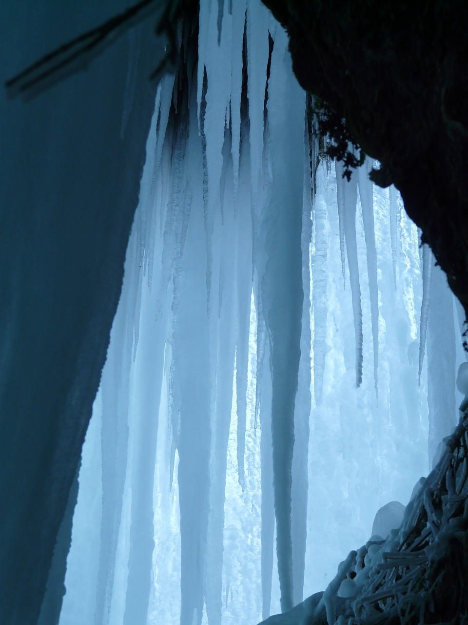 ice cave ice curtain icicle free photo