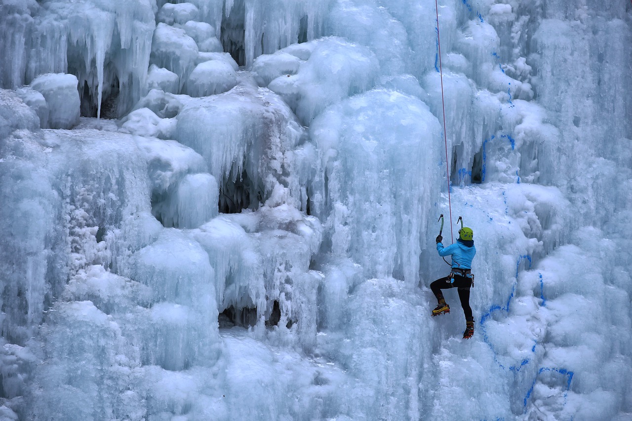 ice climbing  ice  winter free photo