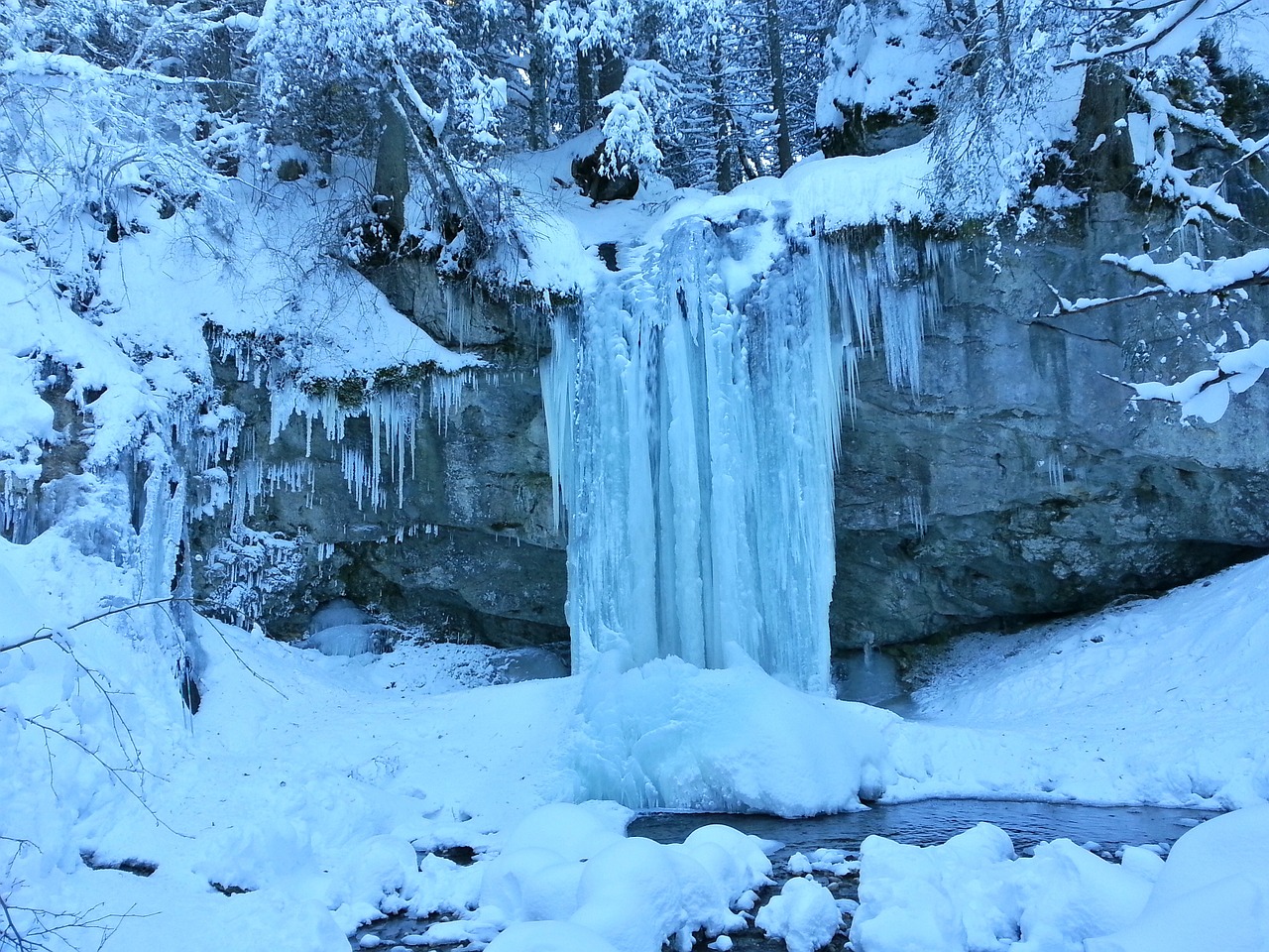 ice climbing nature winter free photo