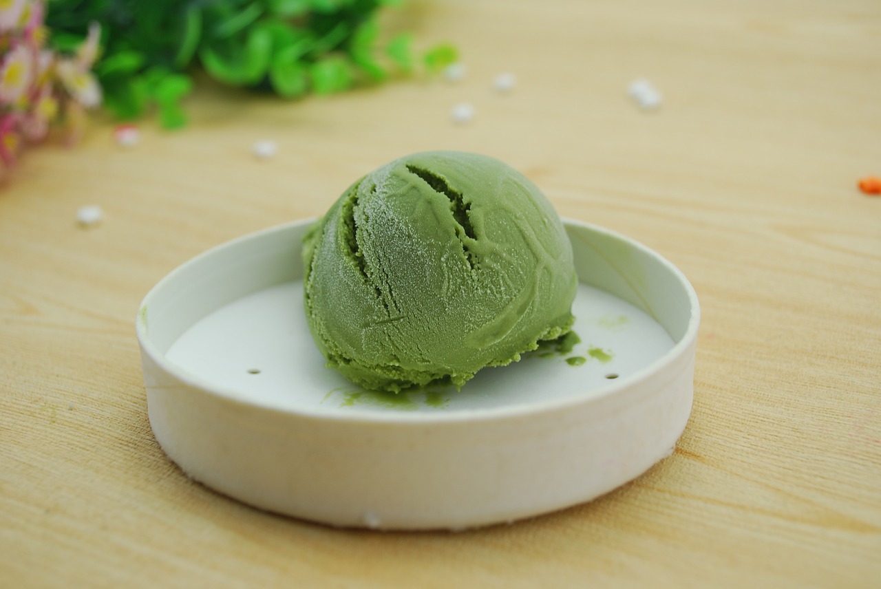 ice cream green dessert free photo