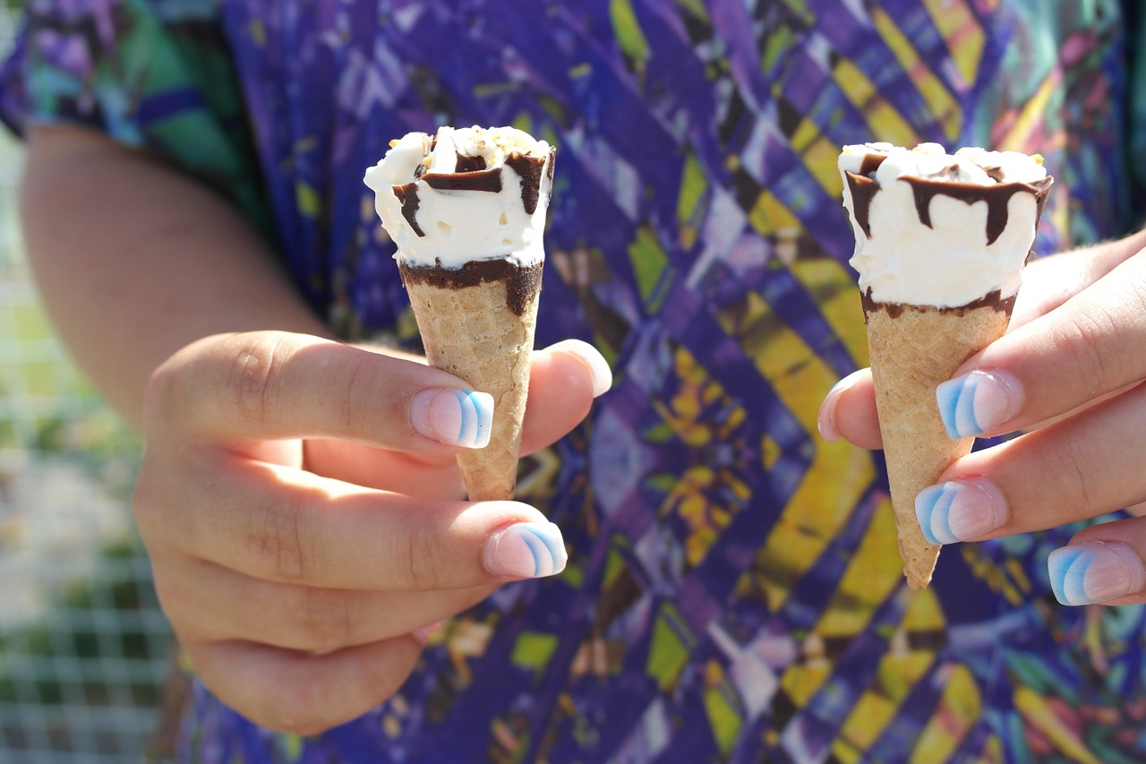 ice cream nails hands free photo