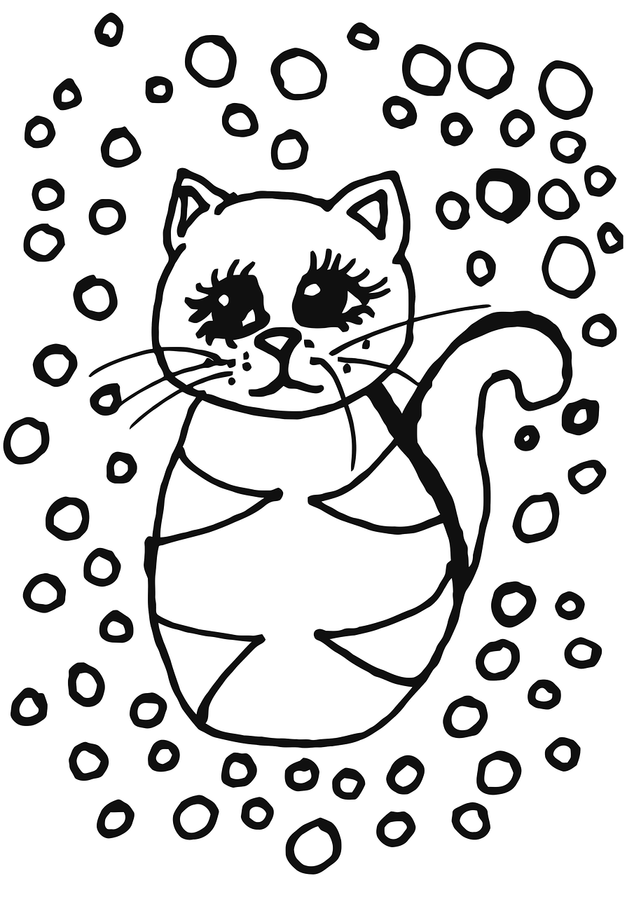 ice cream cat drawing free photo