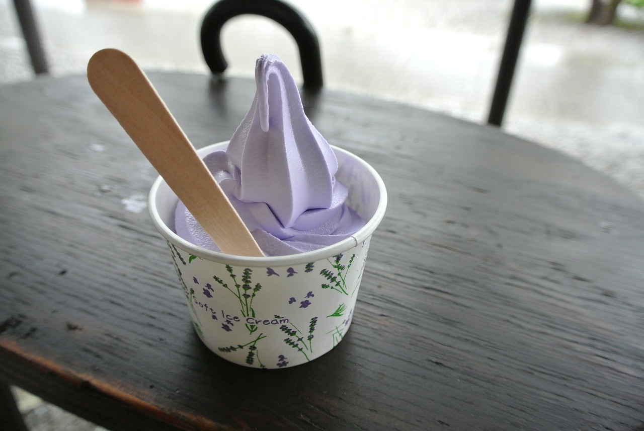 ice cream soft serve ice cream lavender free photo