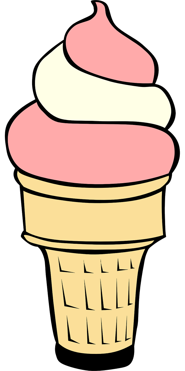 ice cream cone pink free photo