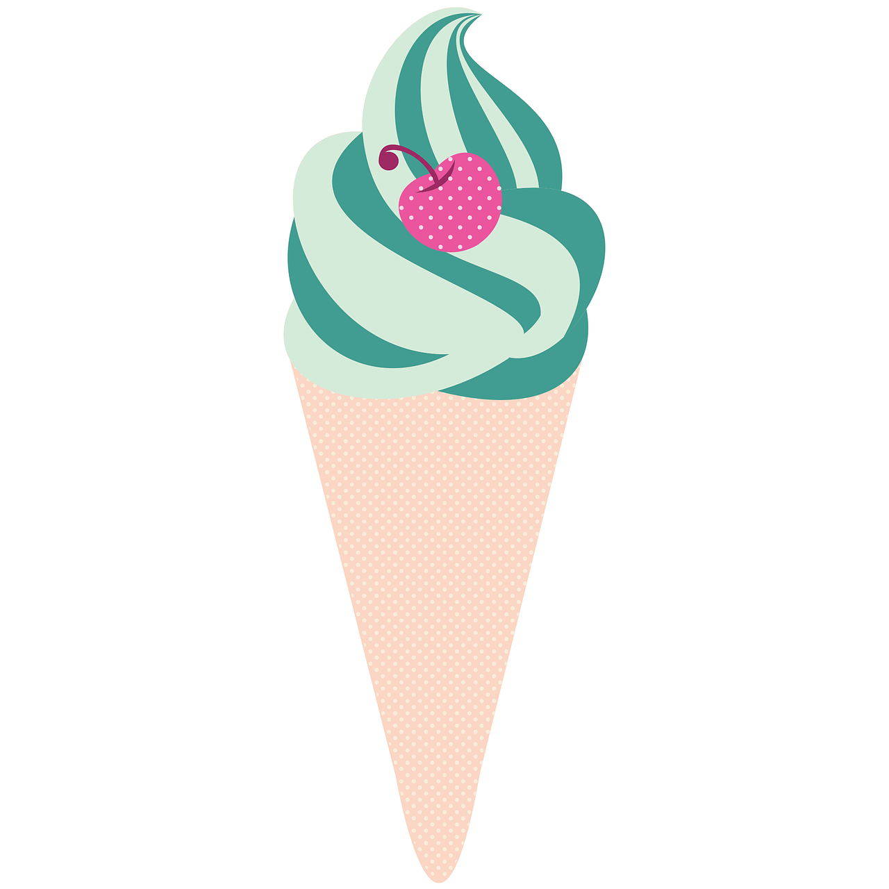 ice-cream cone peach free photo