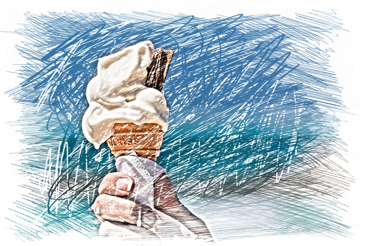 ice cream cone melt hot free photo