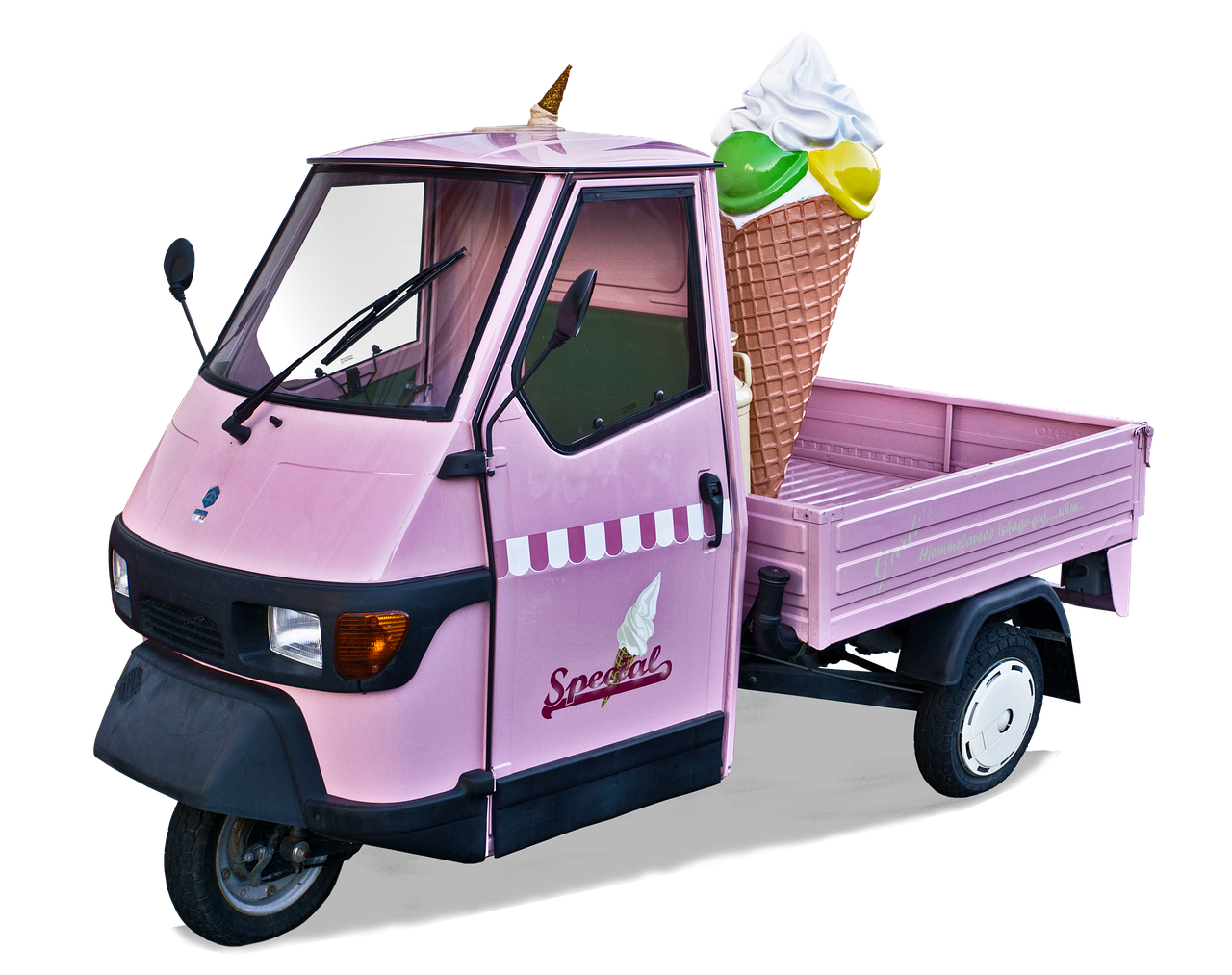 ice cream cone  ice cream van  advertising vehicle free photo