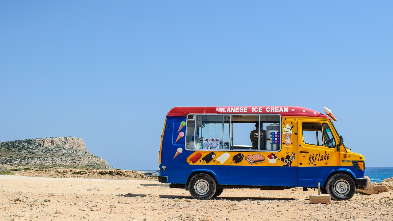 ice cream van car vehicle free photo