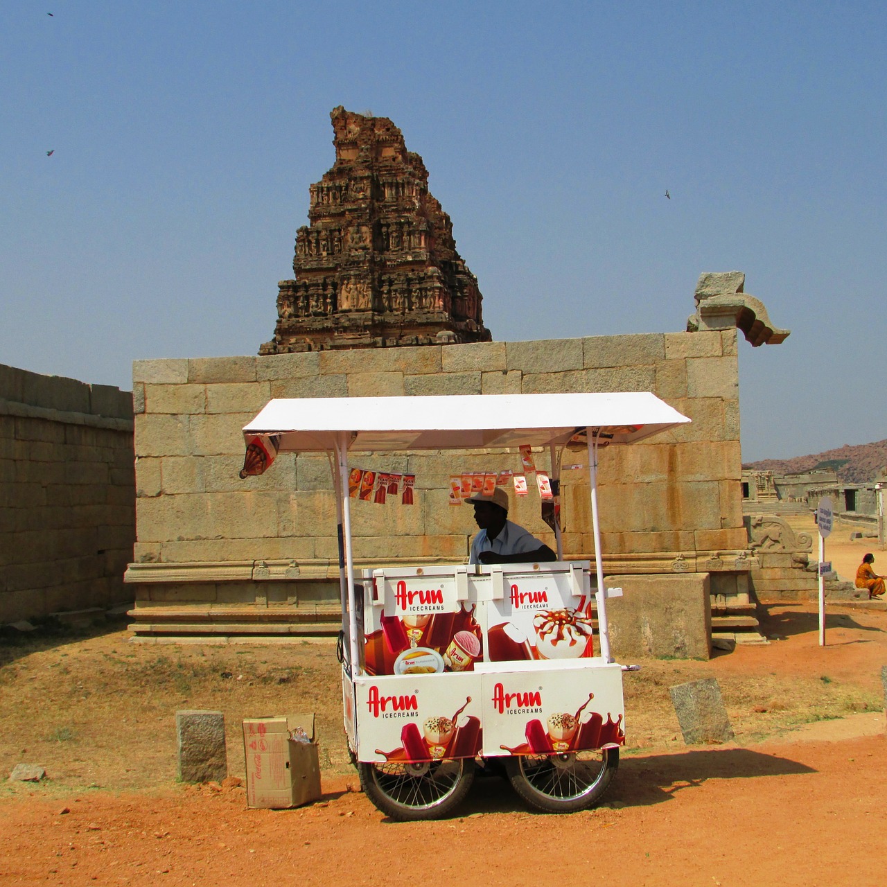 ice cream vendor hampi india free photo