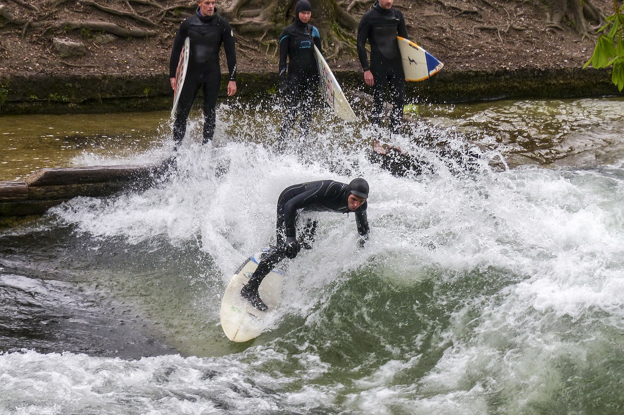 ice creek eisbach surfer free photo