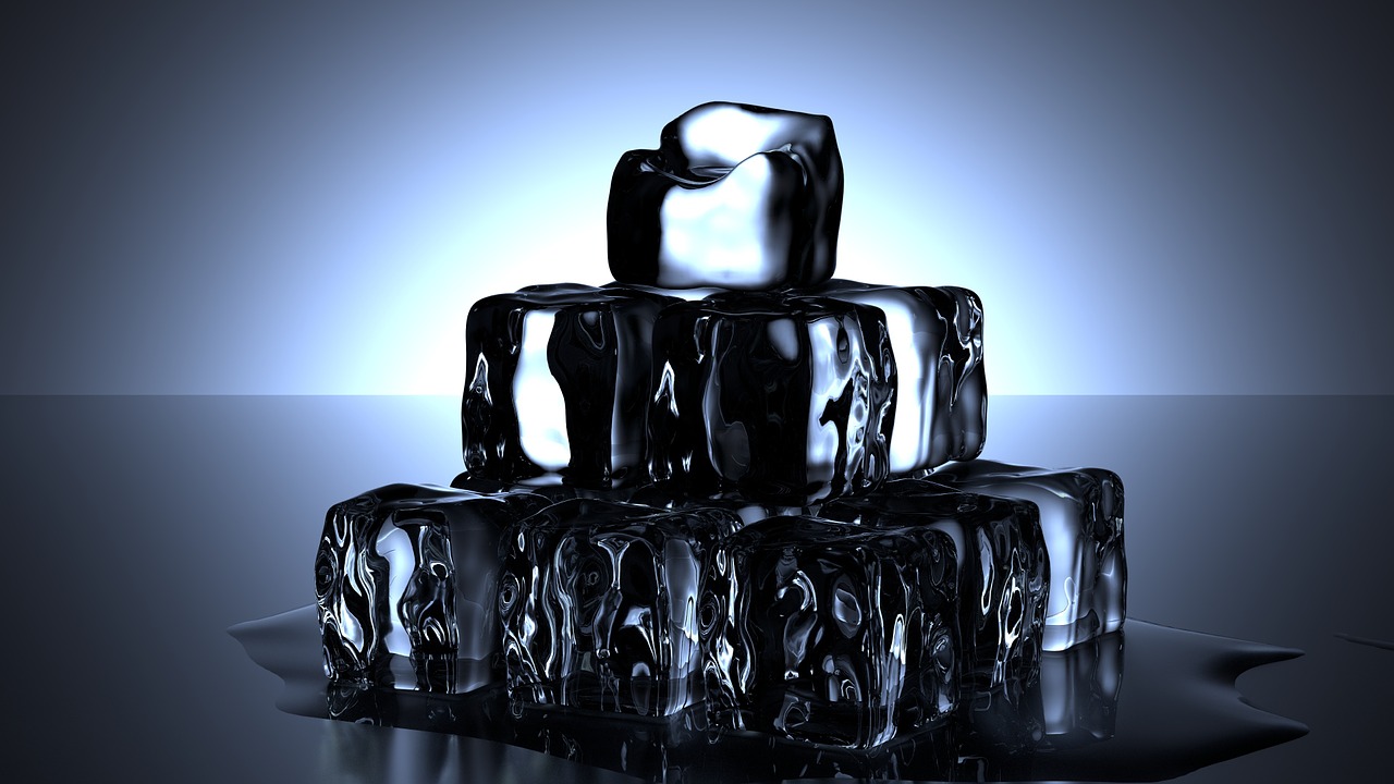 ice cubes cold water free photo