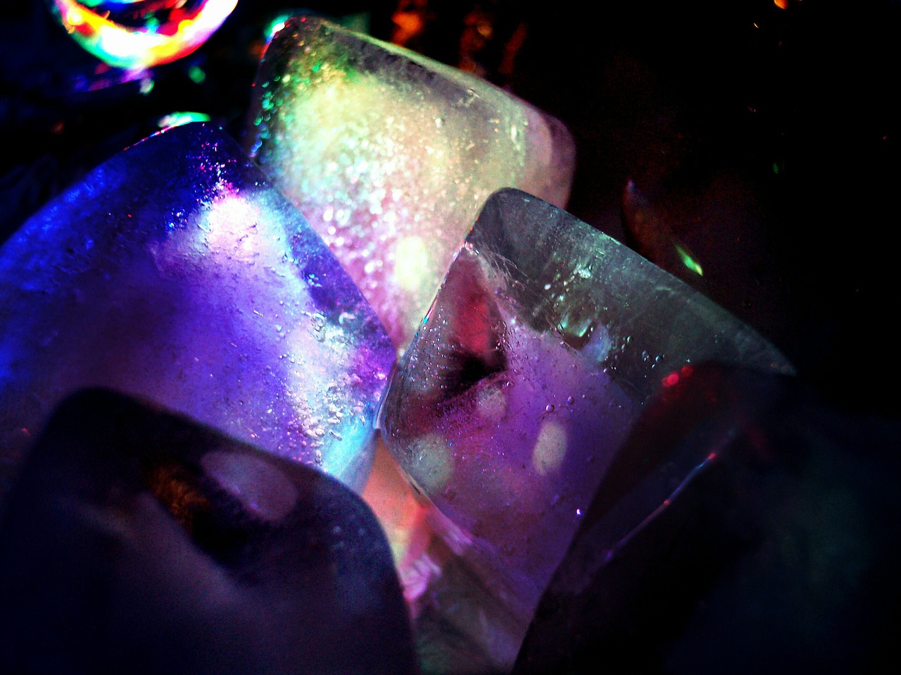 ice cubes illuminated celebration free photo
