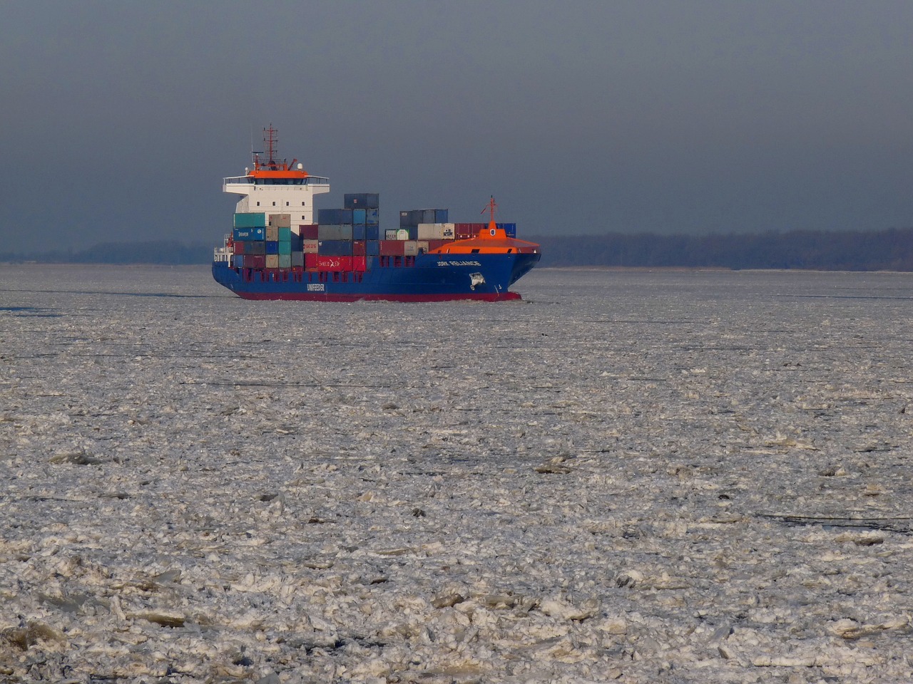 ice floe container maritime free photo
