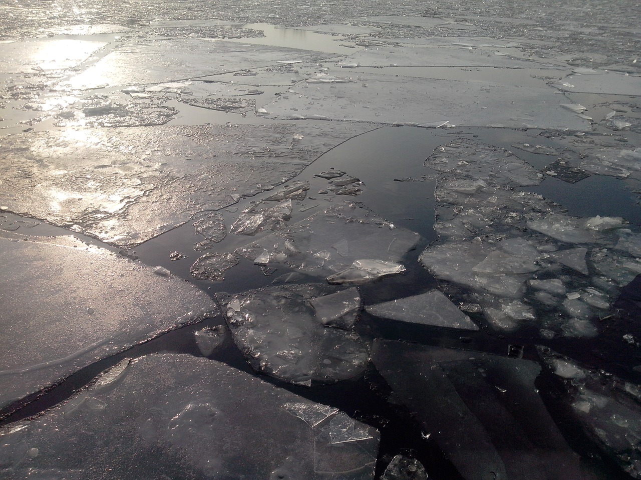 ice floes sun nature free photo