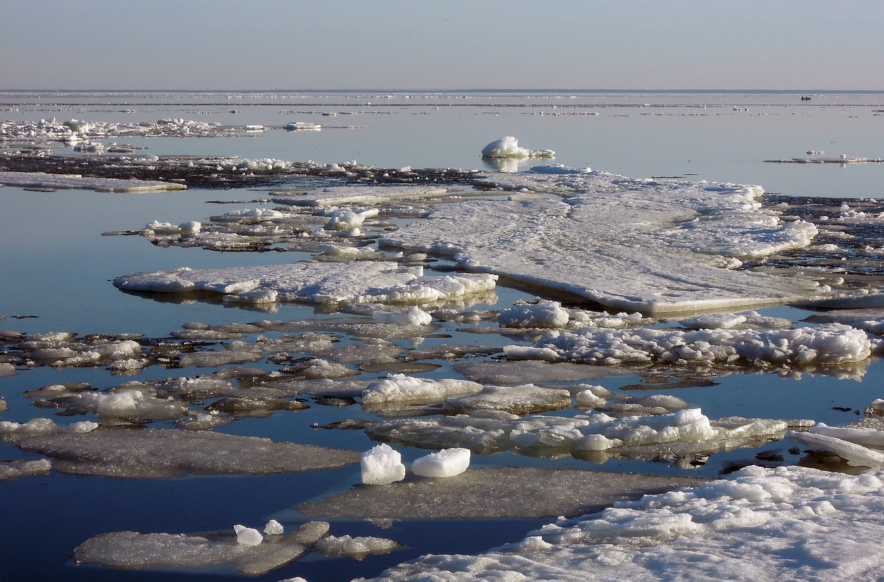 ice floes finnish bay free photo