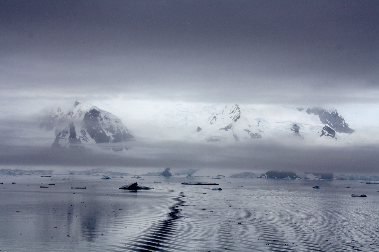ice floes antarctica water free photo