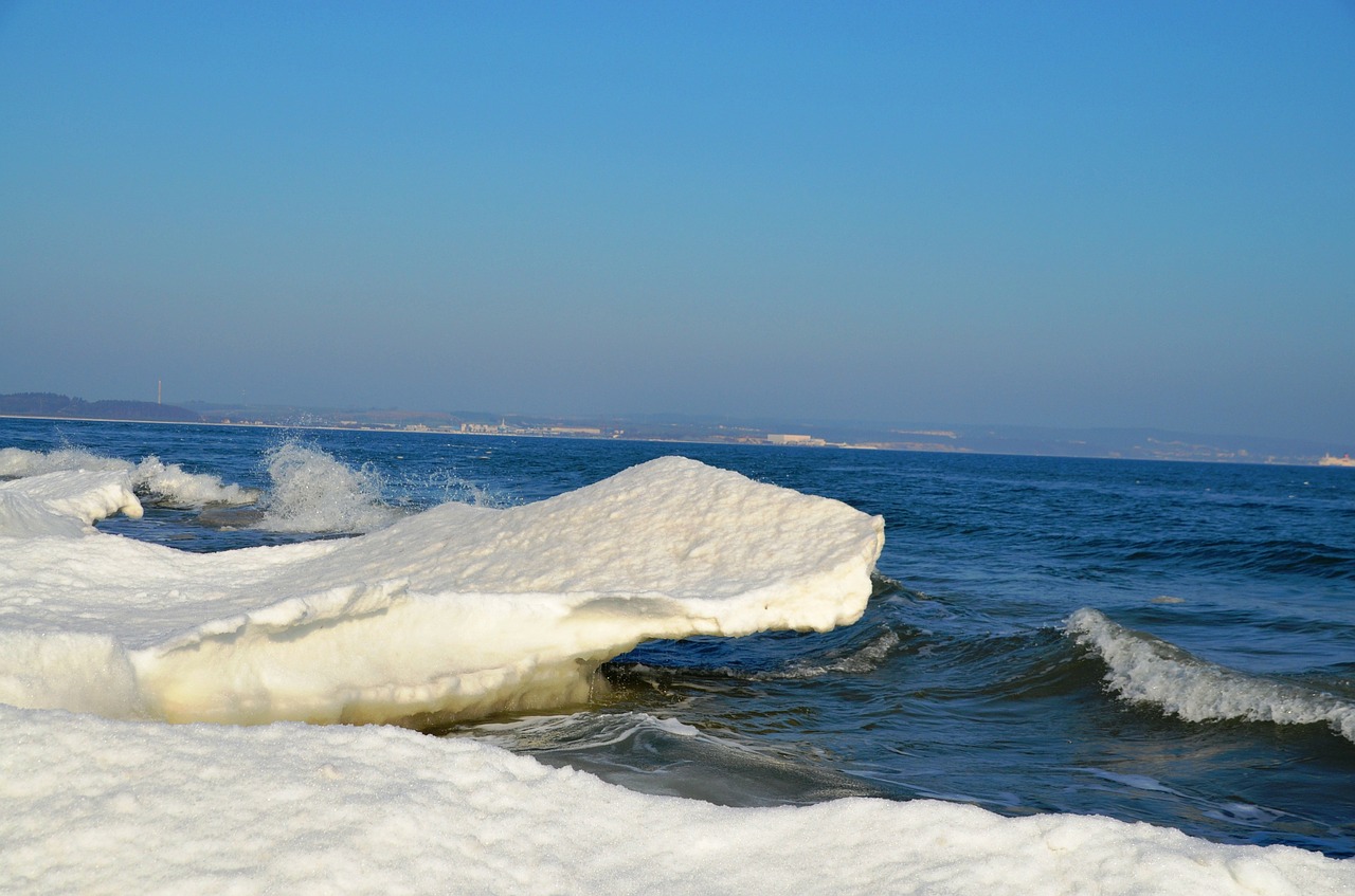 ice floes baltic sea winter free photo