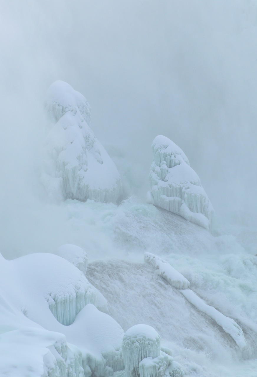 ice formation niagara falls winter free photo