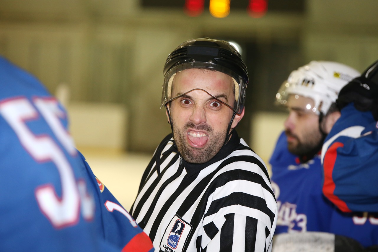 ice hockey referee sports free photo