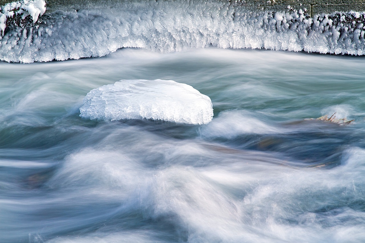 ice on the saale frozen river winter free photo