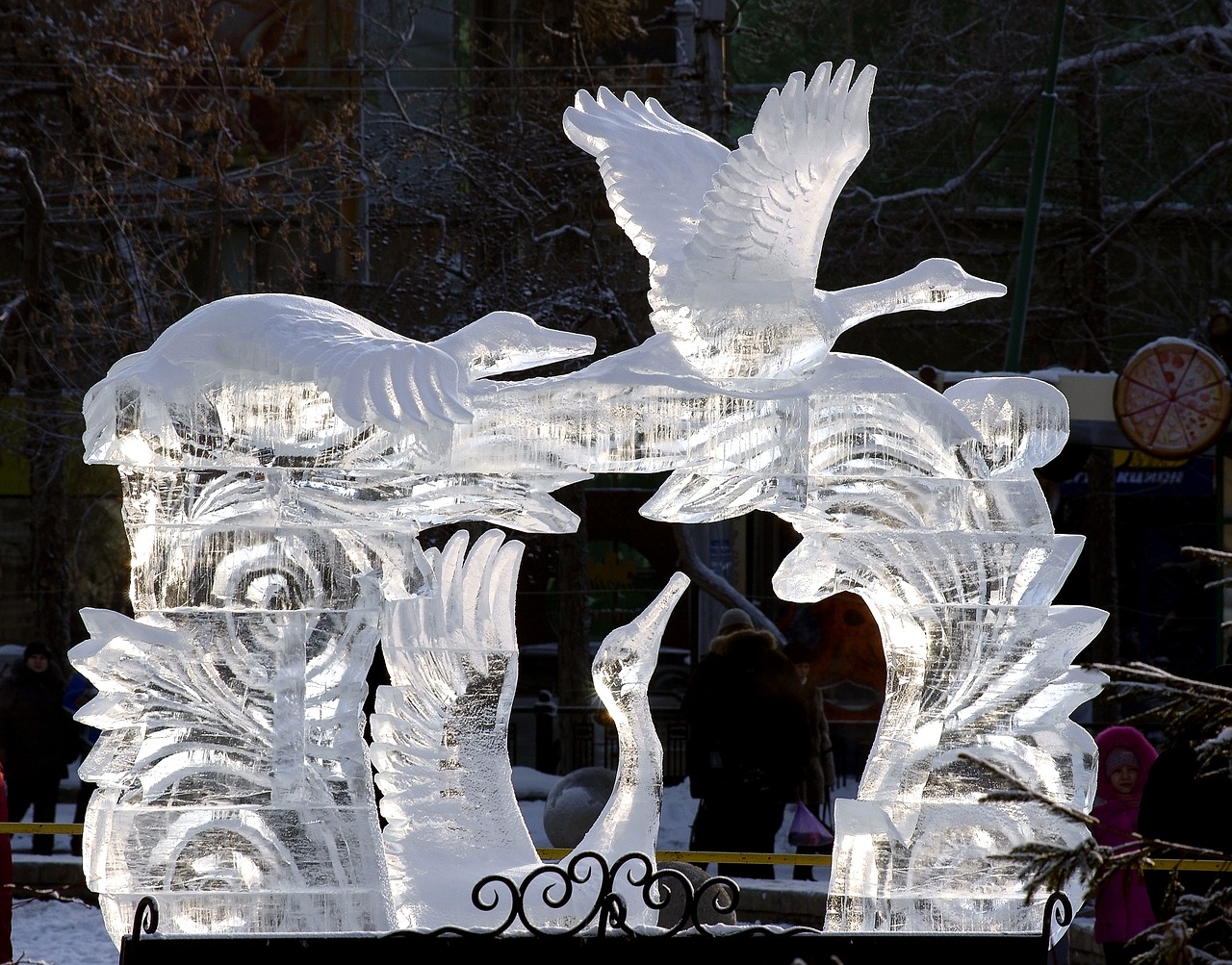 ice sculptures winter cold free photo