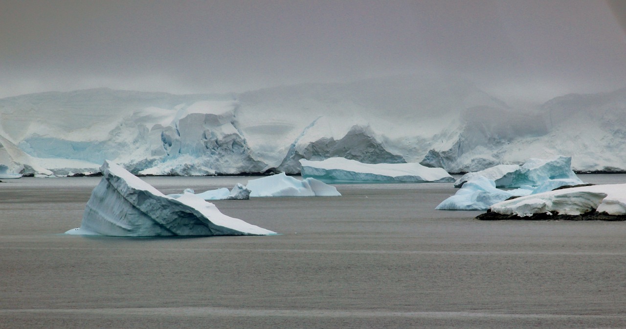 icebergs antarctica sea free photo