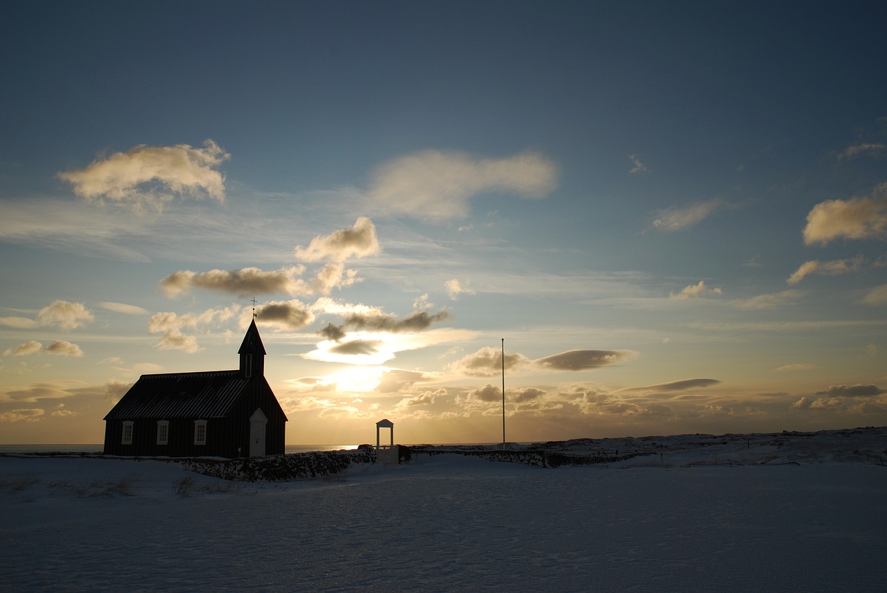 iceland sunset landscape free photo