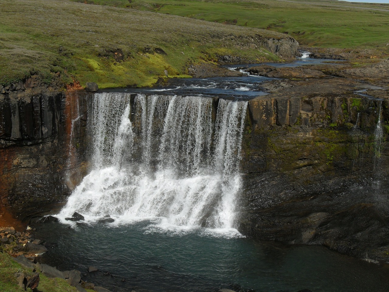 iceland waterfall east iceland free photo