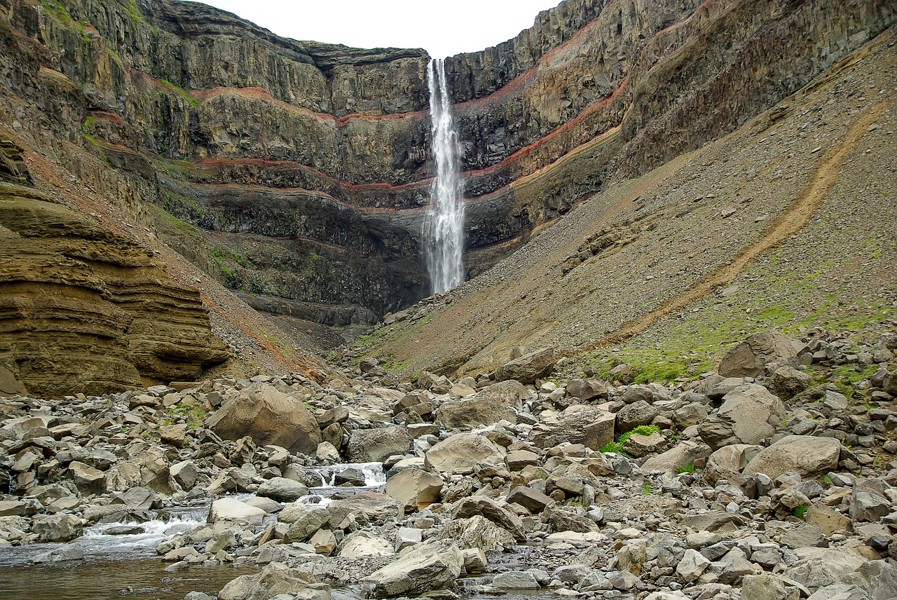 iceland hengifoss cascade free photo