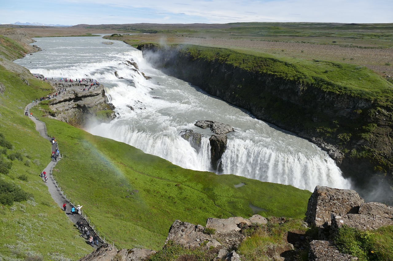 iceland gullfoss waterfall free photo