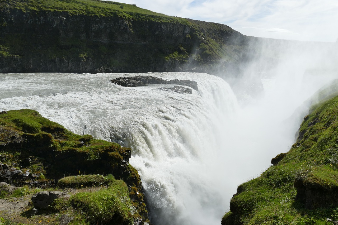 iceland gullfoss waterfall free photo