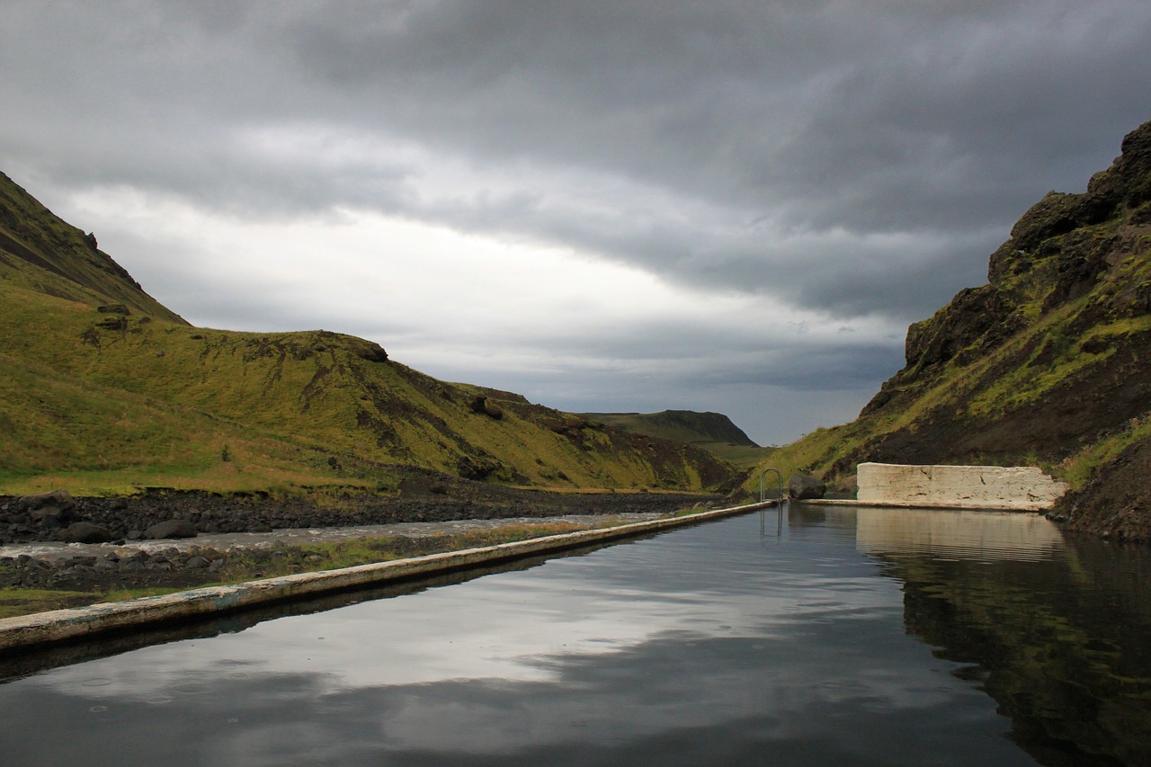 iceland pool reflection free photo