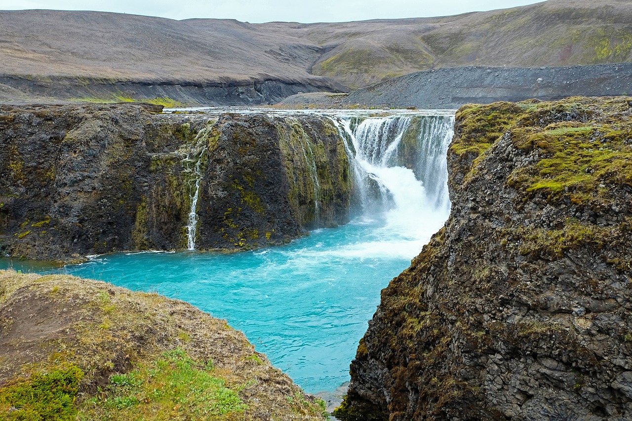 iceland waterfall water free photo