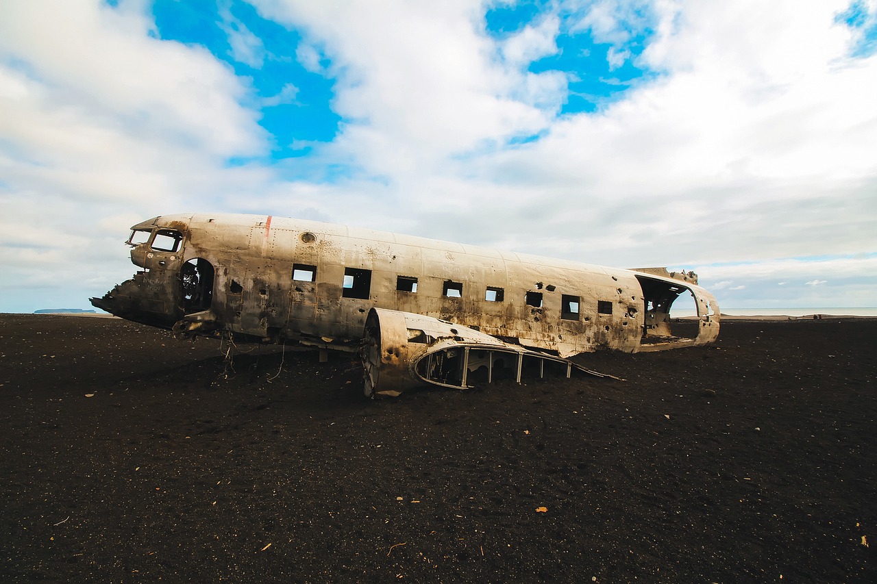 iceland airplane crash site free photo