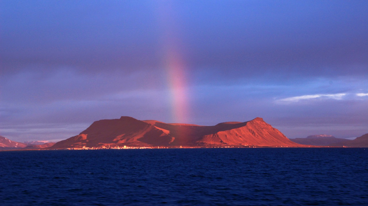 iceland volcano rainbow free photo