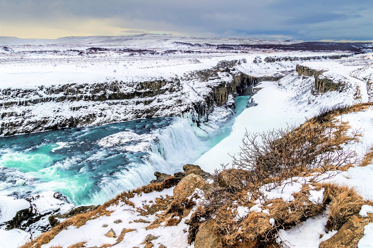 iceland gulfoss waterfall free photo