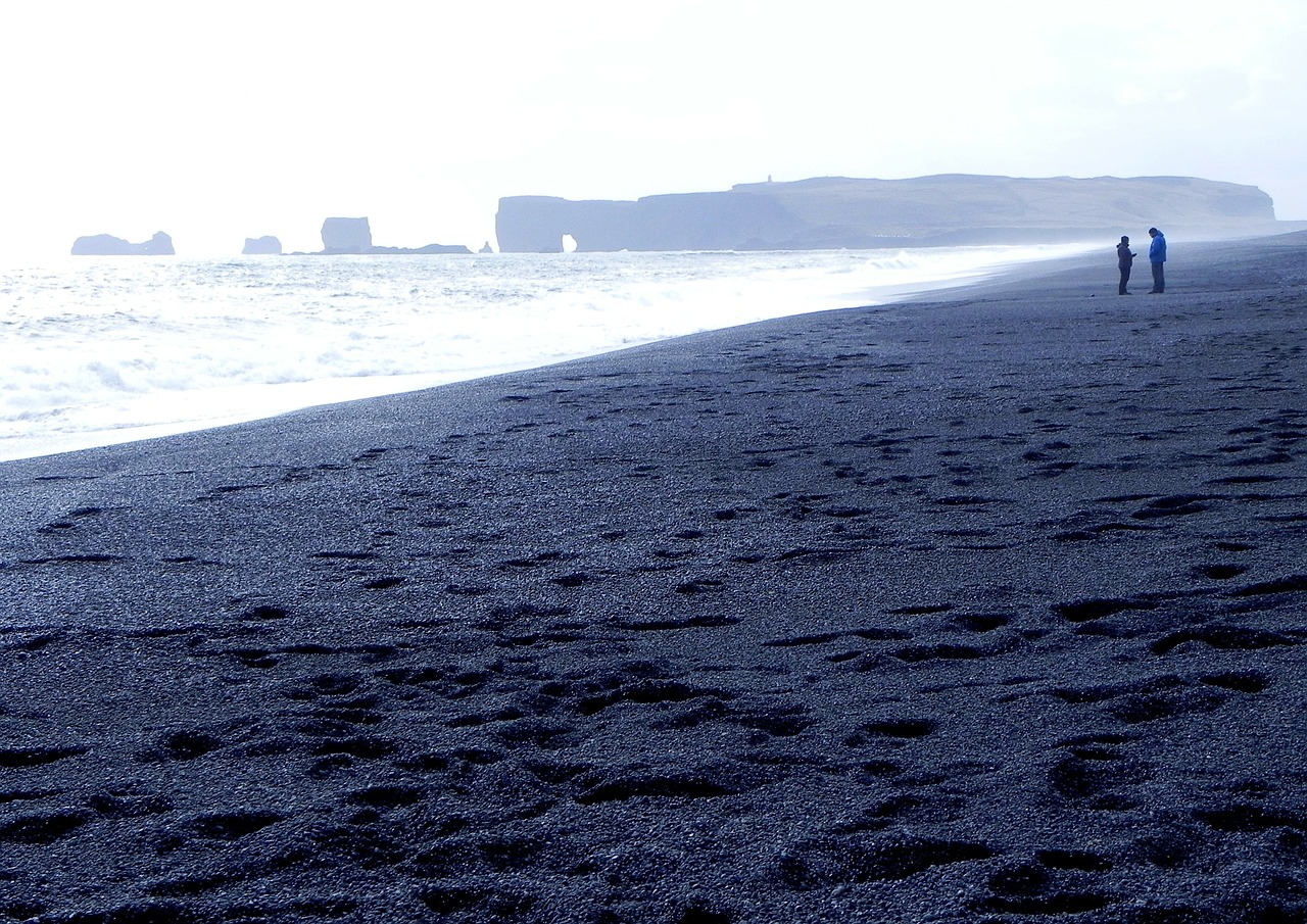 iceland black beach stones free photo