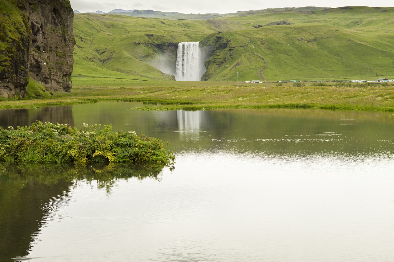 iceland waterfall landscape free photo