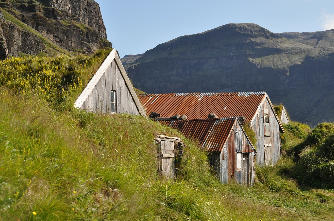 iceland torfhaus grass roof free photo