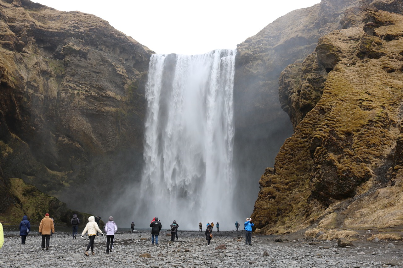 iceland waterfall landscape free photo