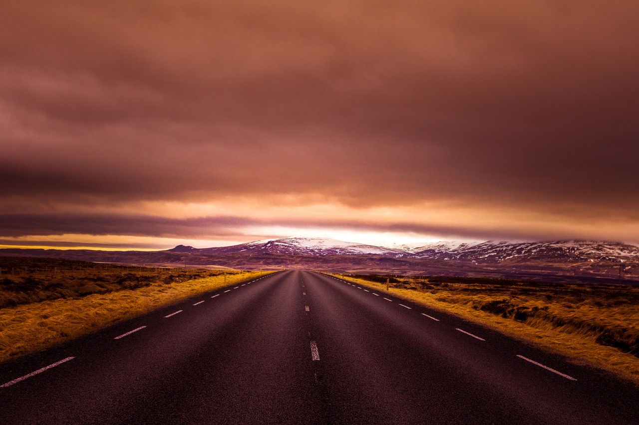 iceland road wide free photo