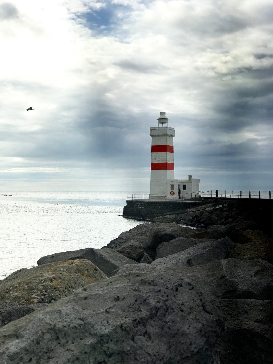 iceland lighthouse rock free photo