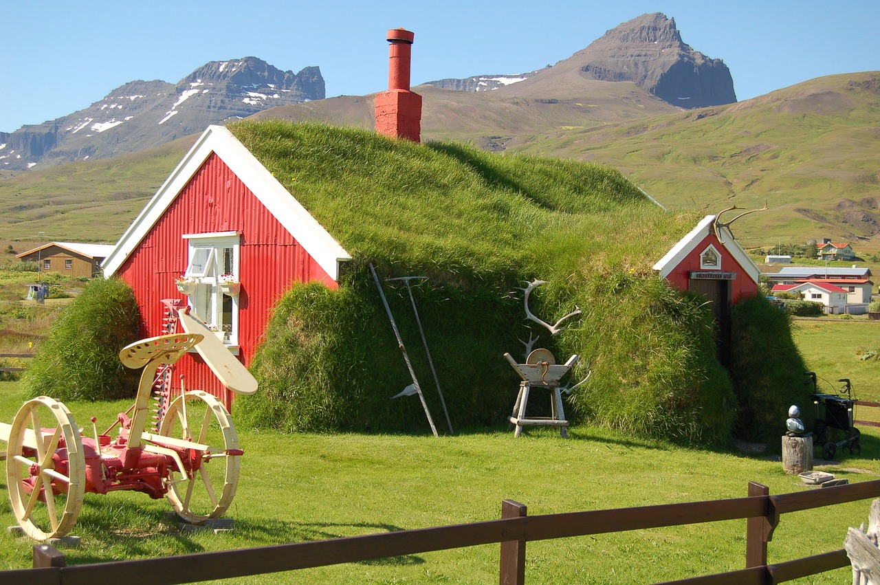 iceland  hafnar holmi  grass roof free photo