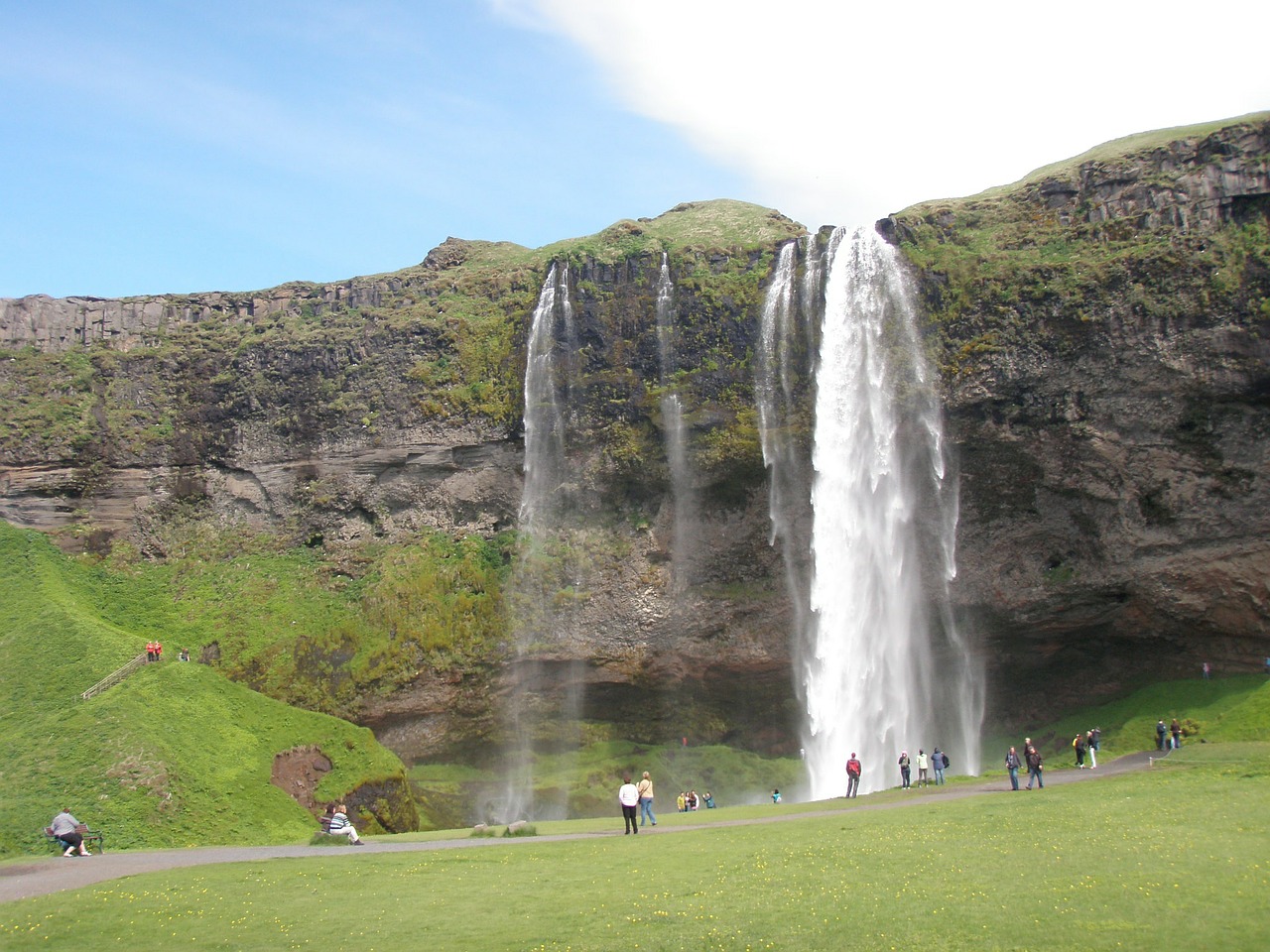 iceland waterfall cliff free photo