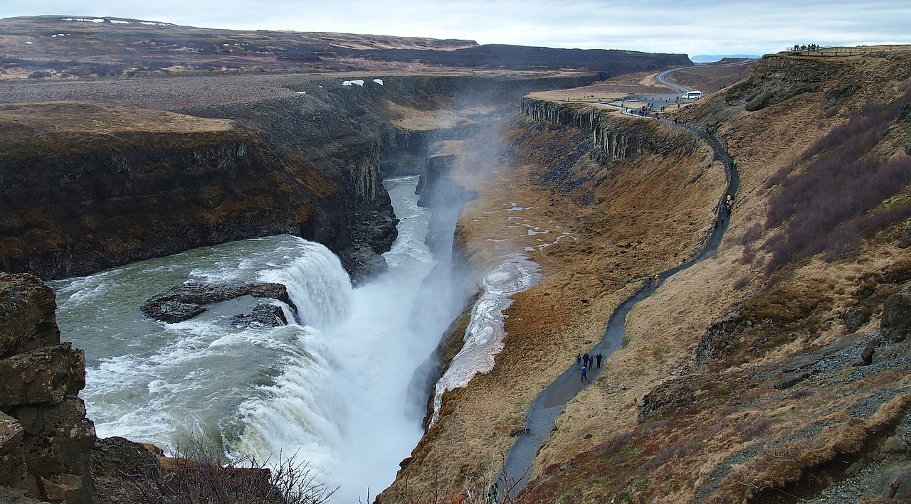 iceland gulfoss waterfall free photo