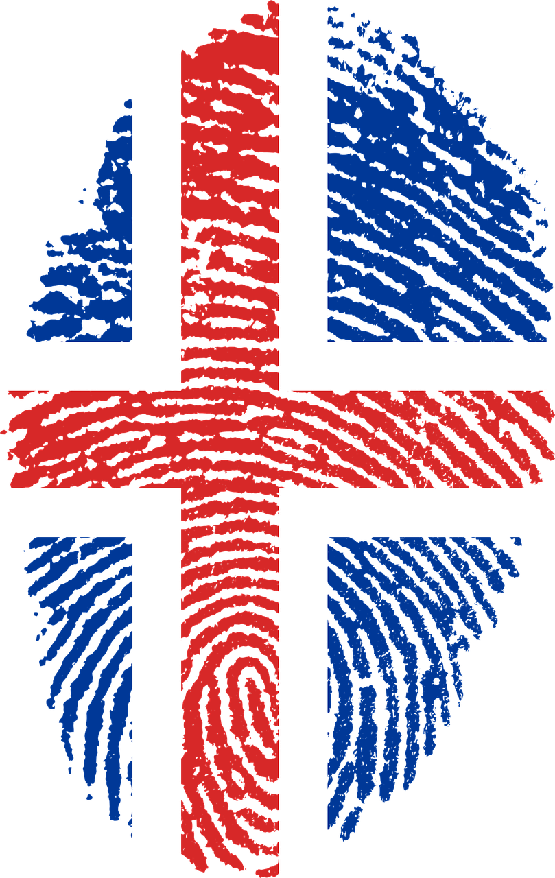 iceland flag fingerprint free photo