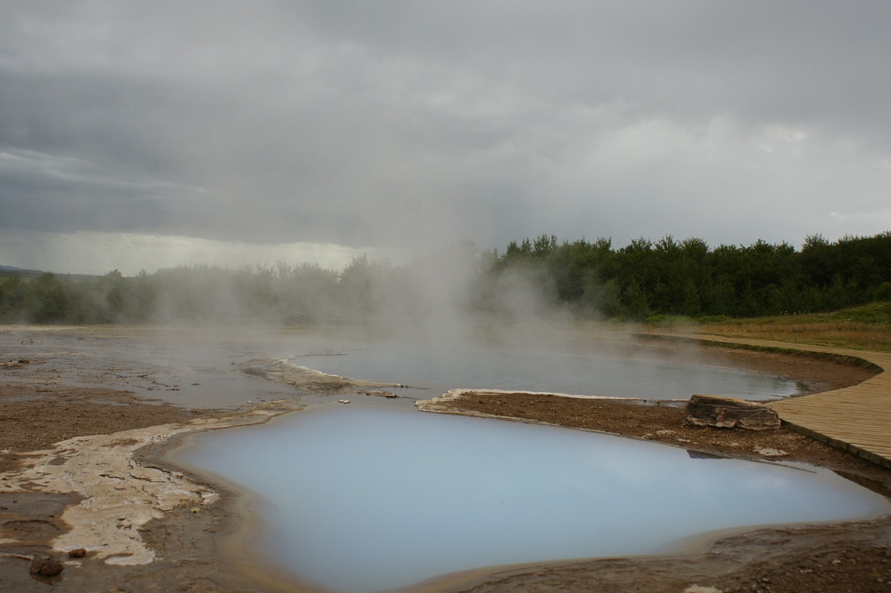 iceland geyser hot springs free photo