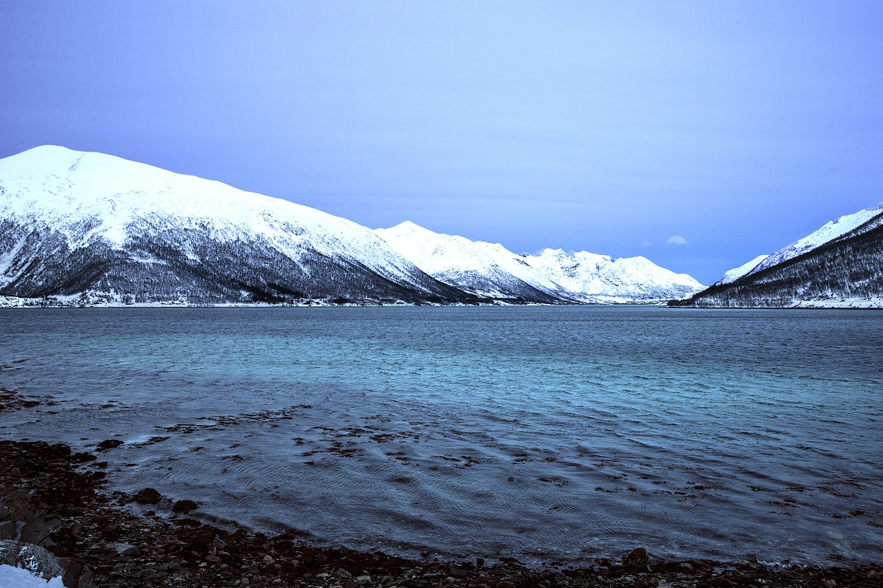 iceland snow glacial lake free photo