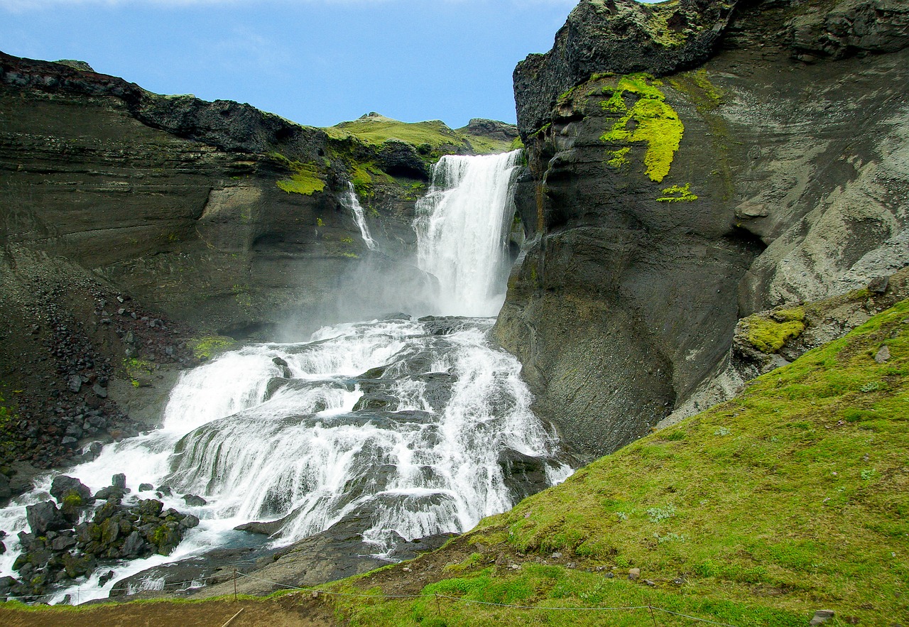 iceland cascade waterfall free photo